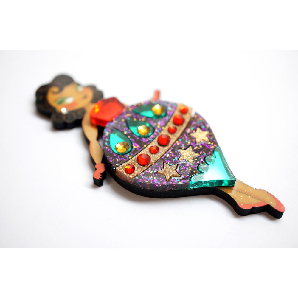 Christmas Ornament with Stars Brooch by Laliblue