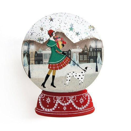 Christmas Shopping Snow Globe Brooch by Laliblue