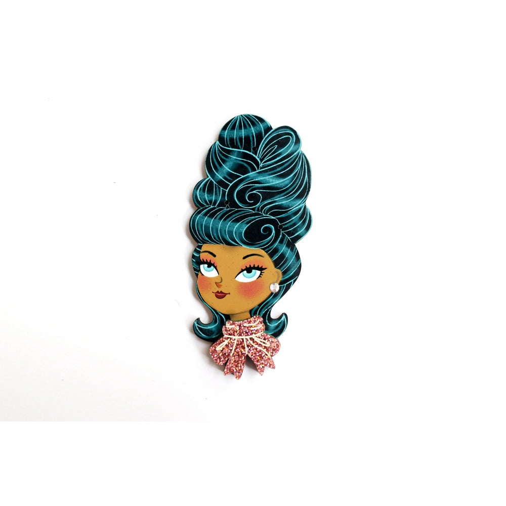 Christmas-Themed Brunette Hair Brooch with Earring Set by Laliblue