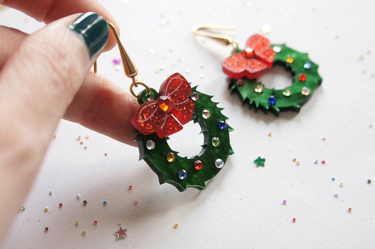 Christmas Wreaths Earrings by Laliblue