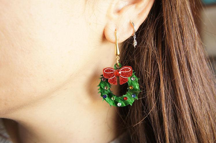 Christmas Wreaths Earrings by Laliblue