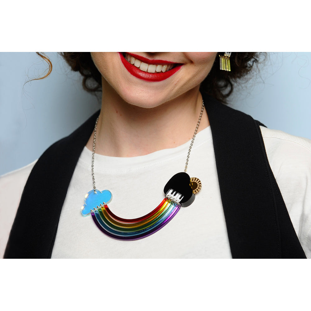 Rainbow Piano Necklace by Laliblue