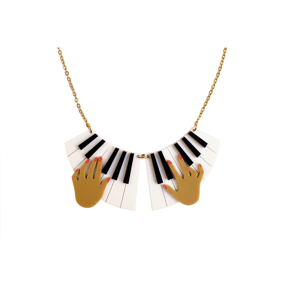 Piano Hands Acrylic Necklace by Laliblue