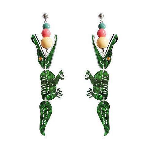 Crocodile Earrings by Laliblue