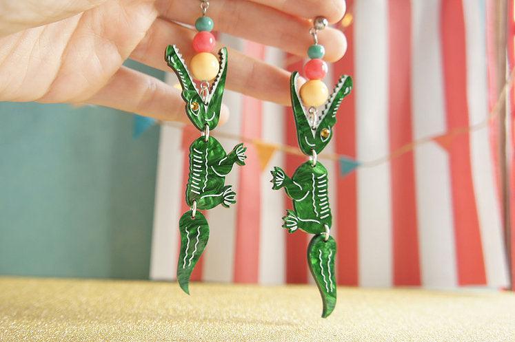 Crocodile Earrings by Laliblue