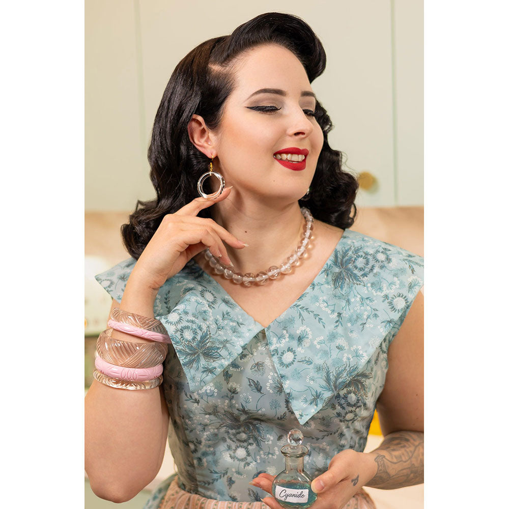 Crystal Heavy Carve Bead Necklace by Splendette
