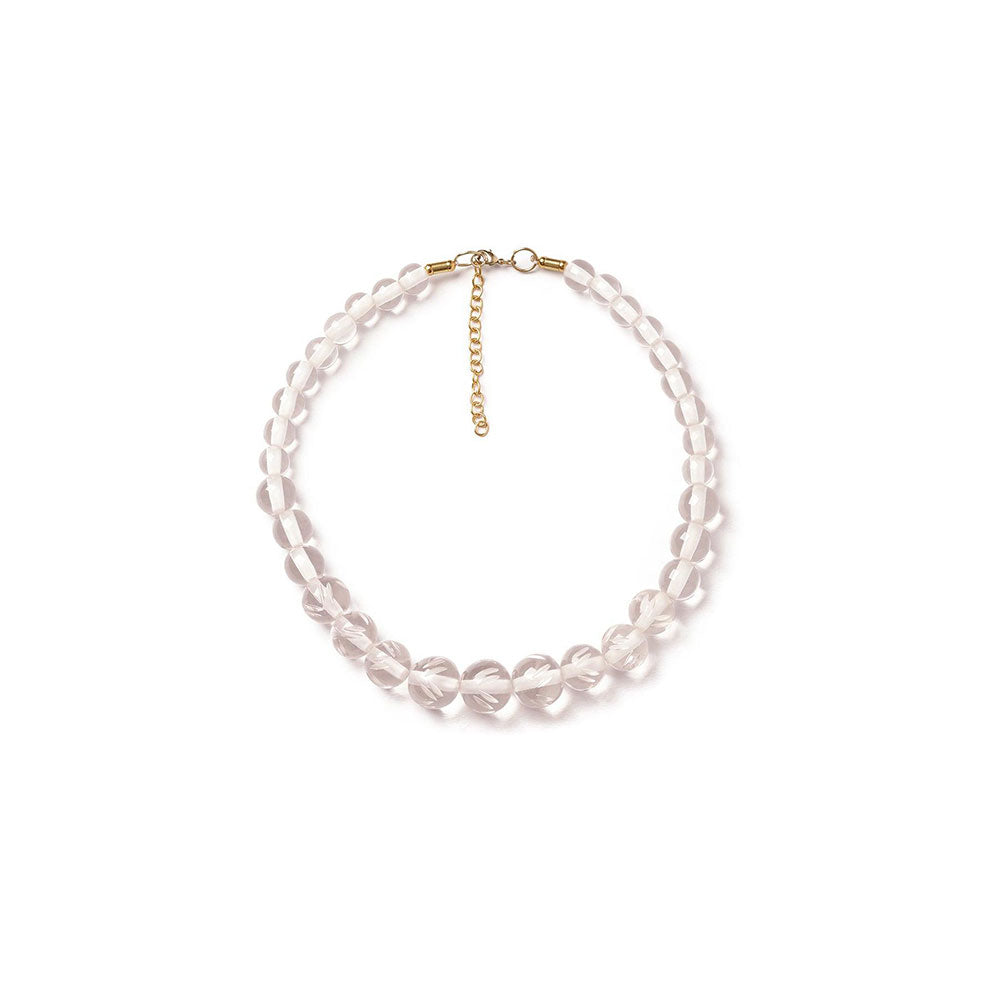 Crystal Heavy Carve Bead Necklace by Splendette