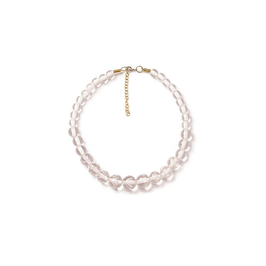 Crystal Heavy Carve Bead Necklace by Splendette