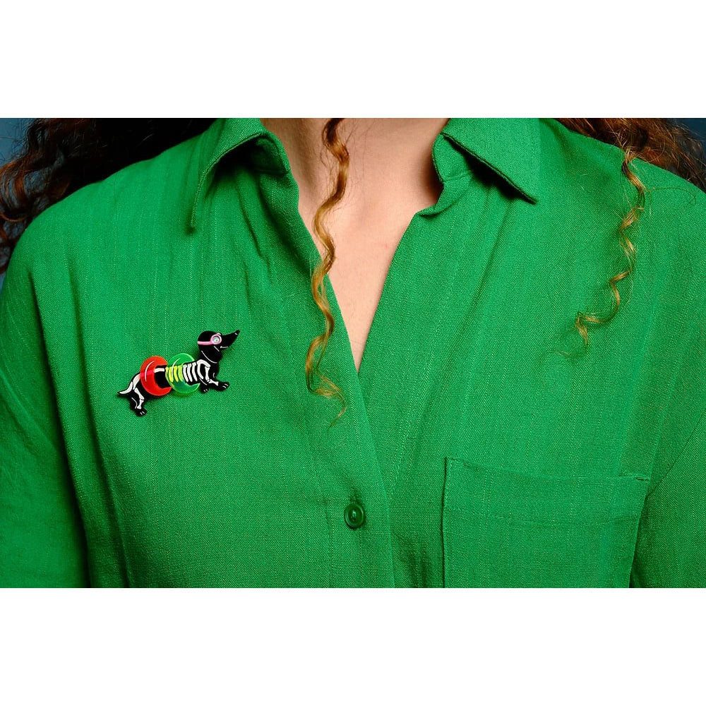 Dachshund Brooch with Floats by Laliblue