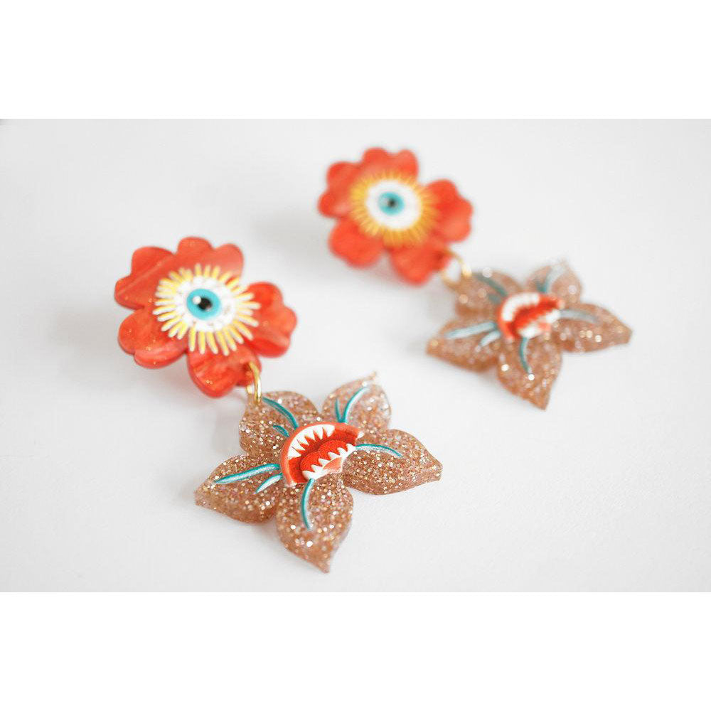 Dark Flowers Earrings by Laliblue