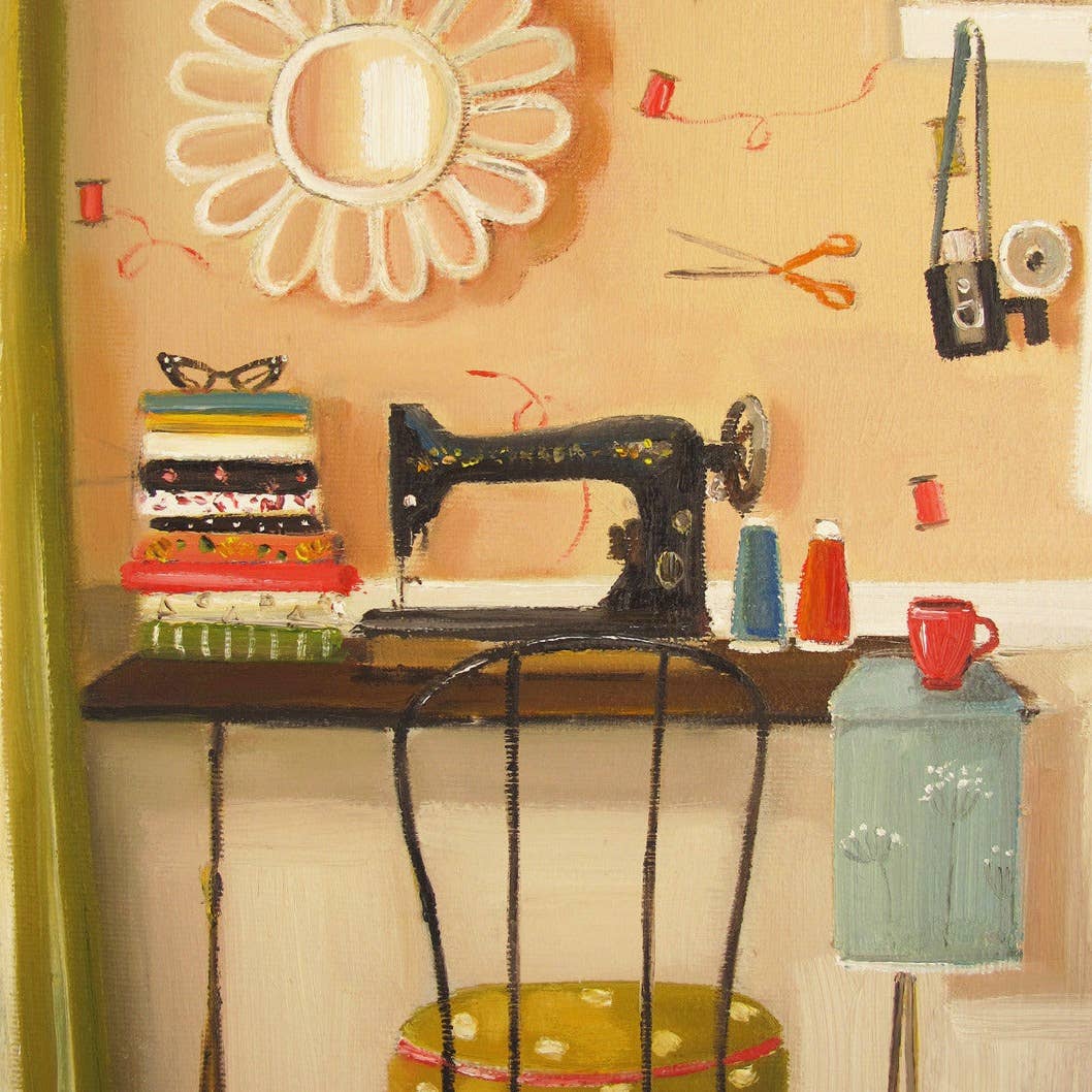 Hipster Crafter Art Print - 8.5" X 11" by Janet Hill