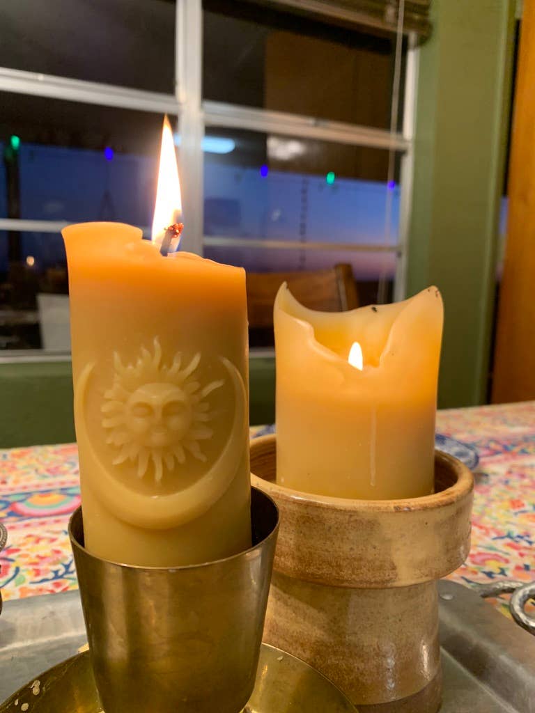 100% Beeswax Candle- Sun and Moon