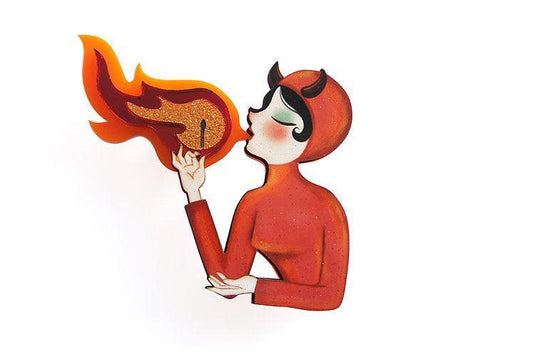 Fire Breather Halloween Brooch by Laliblue