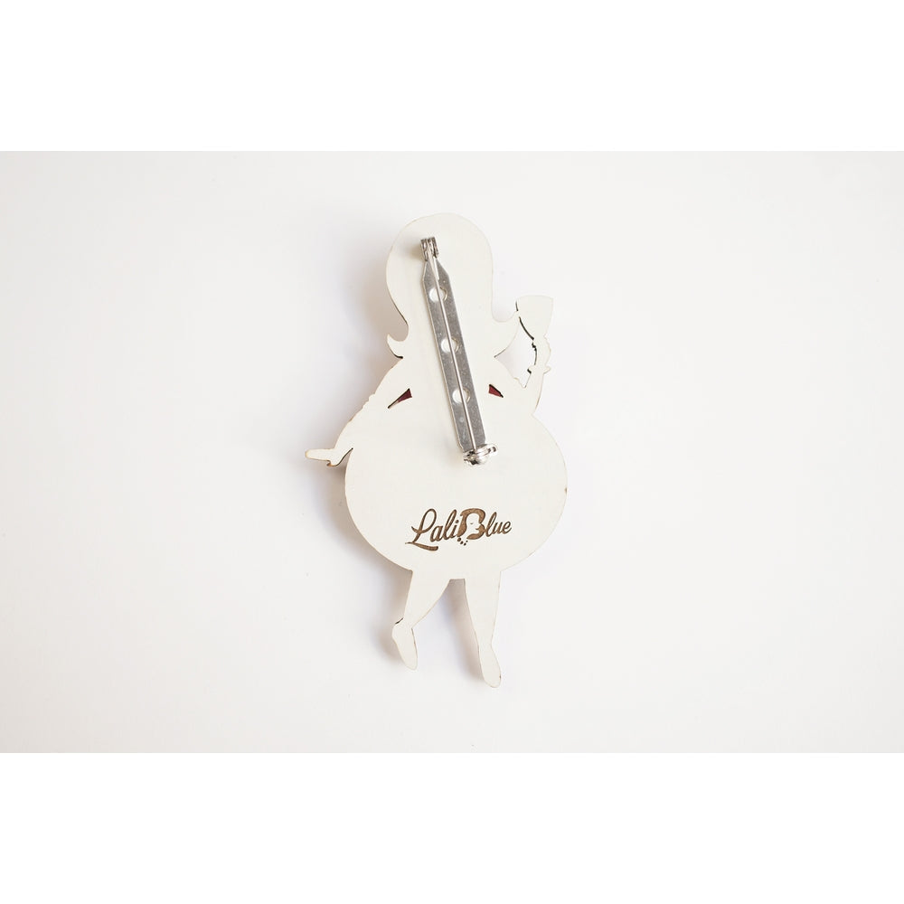 Floral Christmas Tree Lady Ornament Brooch by Laliblue