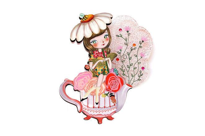 Flower Tea Brooch by Laliblue