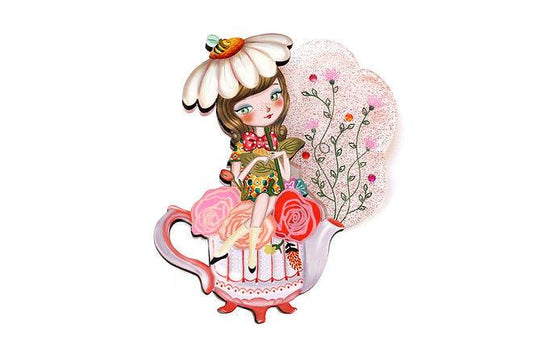 Flower Tea Brooch by Laliblue