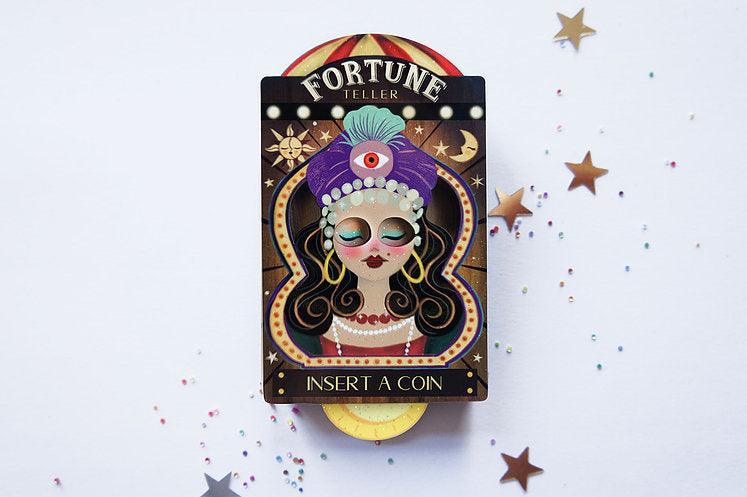 Fortune Teller Interactive Halloween Brooch by Laliblue