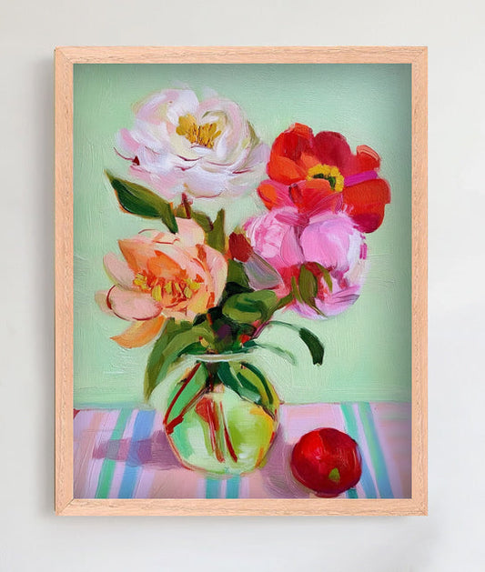 Gathered with Love - Original Framed Pastel Drawing