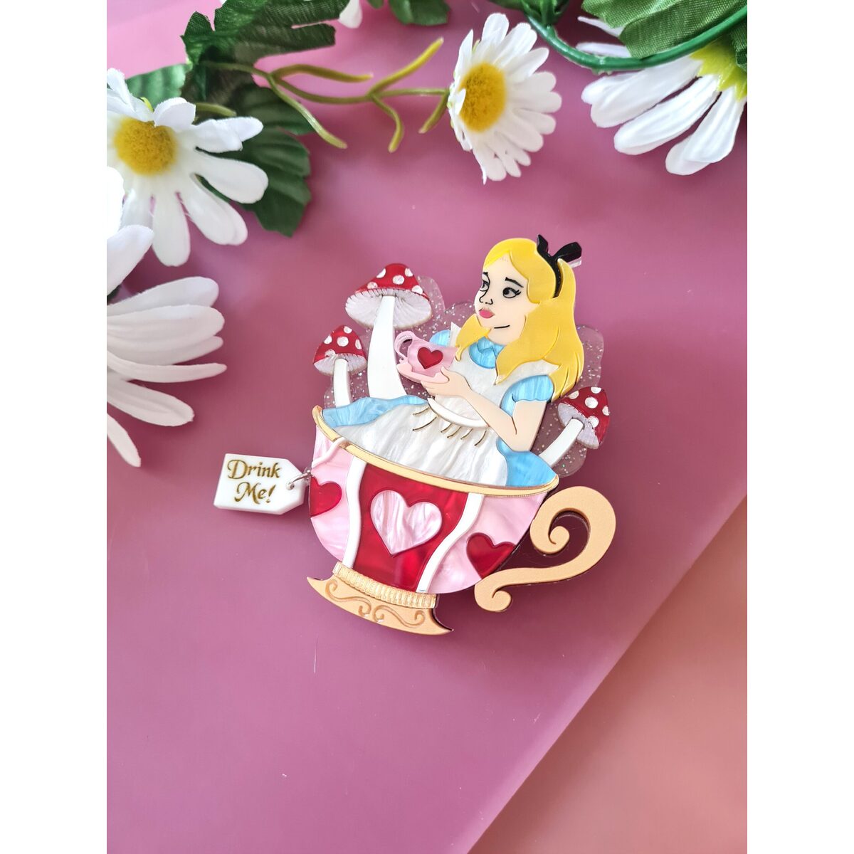Girl in a Teacup Brooch by Cherryloco