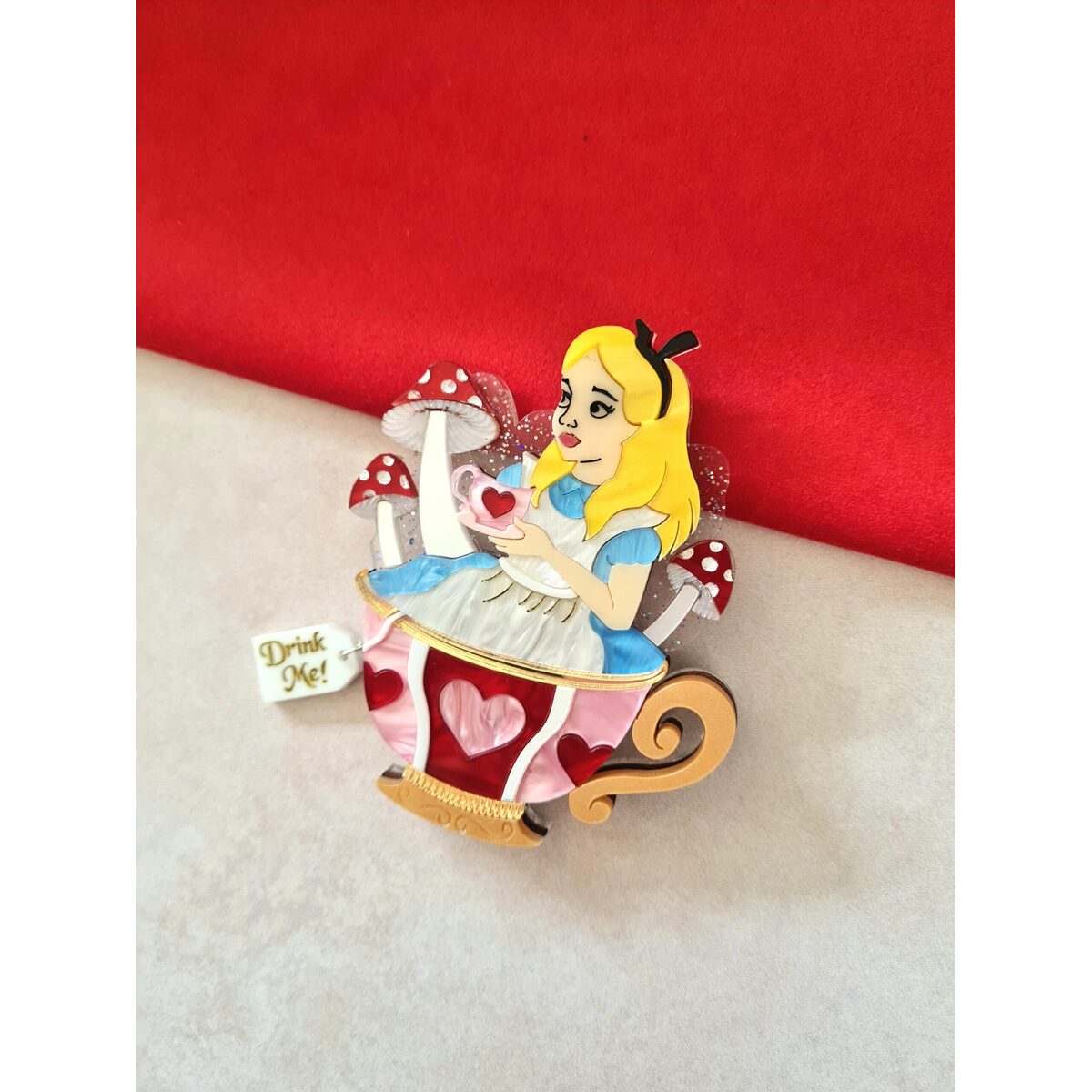 Girl in a Teacup Brooch by Cherryloco