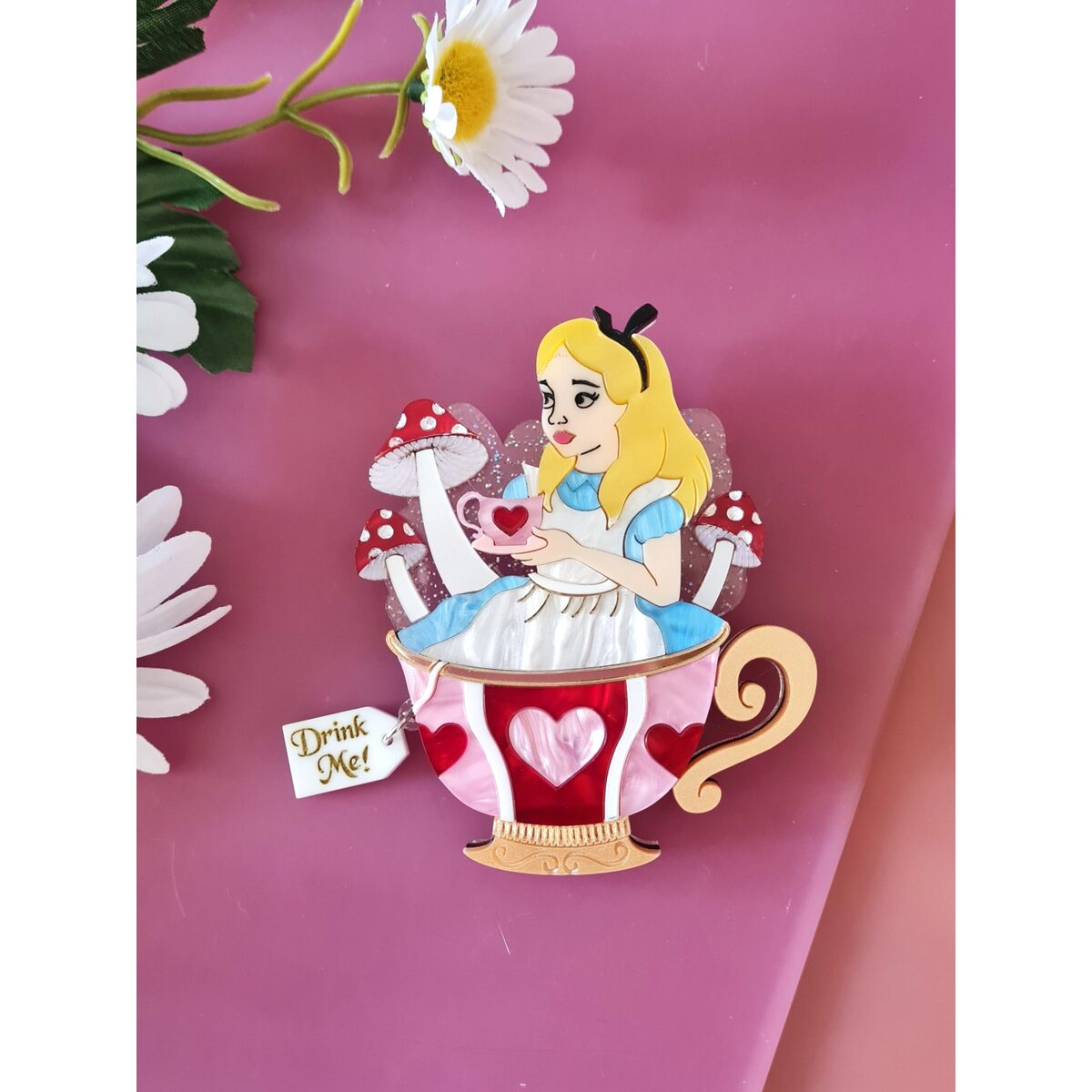 Girl in a Teacup Brooch by Cherryloco