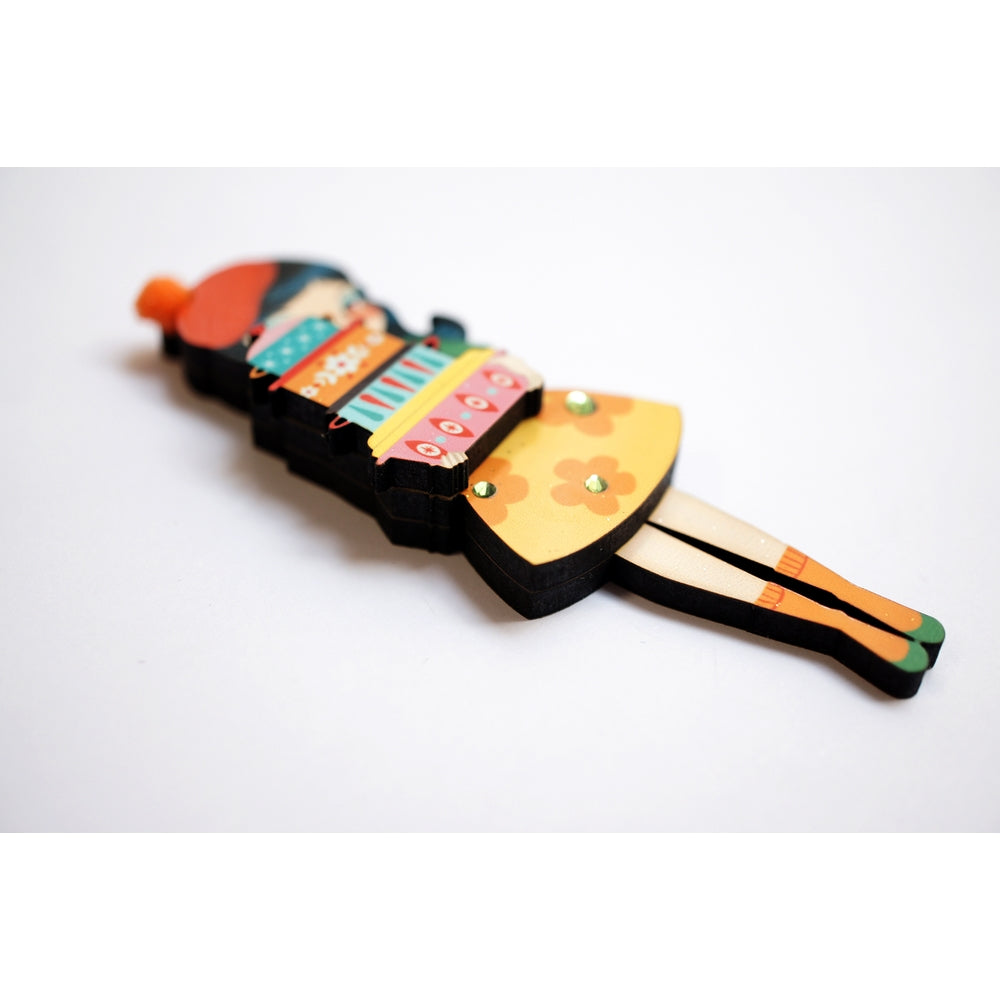 Girl with Retro Pyrex Containers Brooch by Laliblue