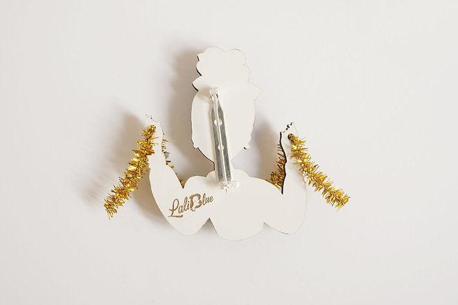 Girl With Tinsel Brooch by Laliblue