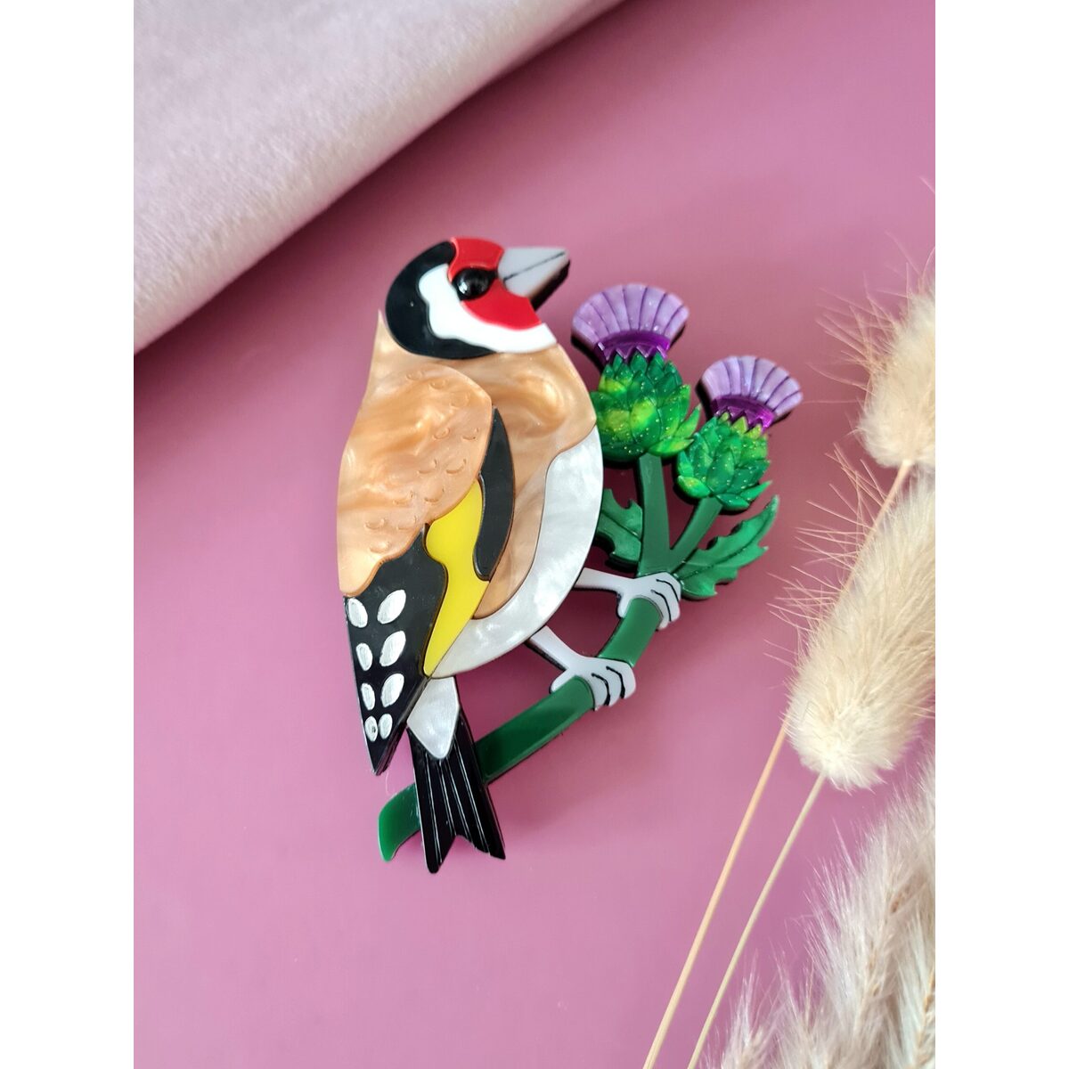 Goldfinch Brooch or Necklace by Cherryloco