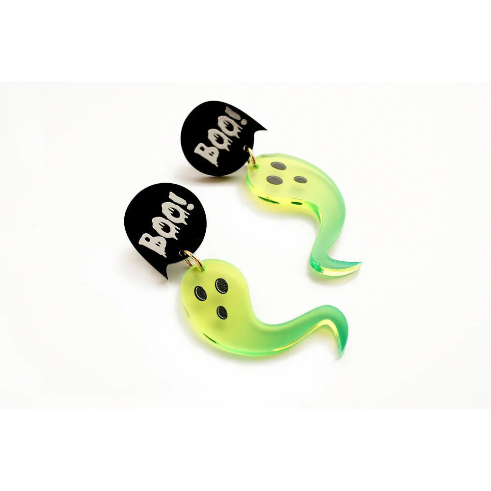 Green Ghost Earrings by Laliblue