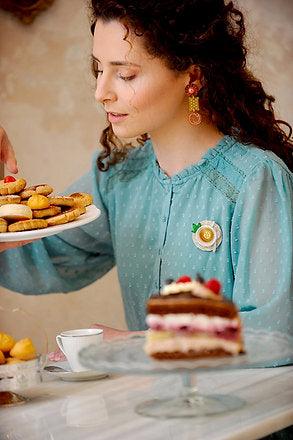Green Tea Brooch by Laliblue