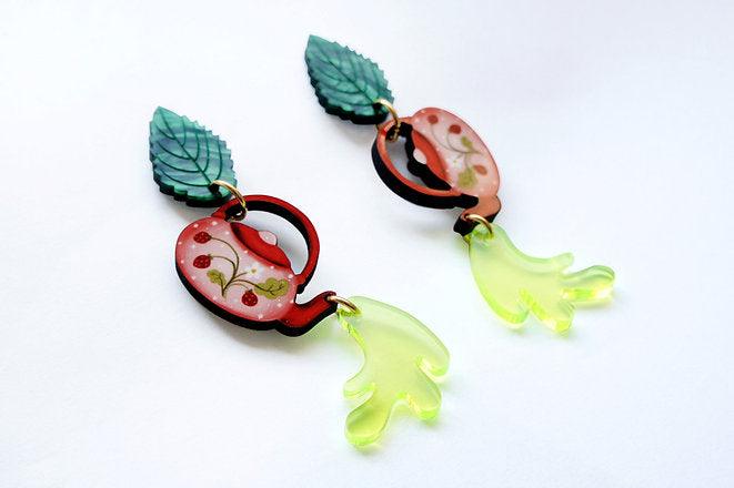 Green Tea Earrings by Laliblue