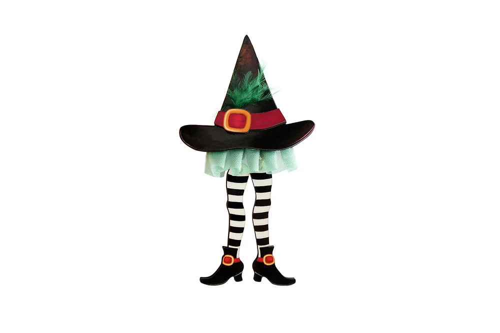 Hidden Witch Halloween Brooch by Laliblue