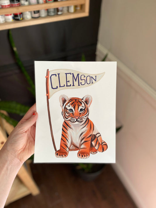 Clemson Nursery Art - With Flag - Playroom Art