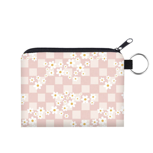 Mini Pouch - Floral Pink Check