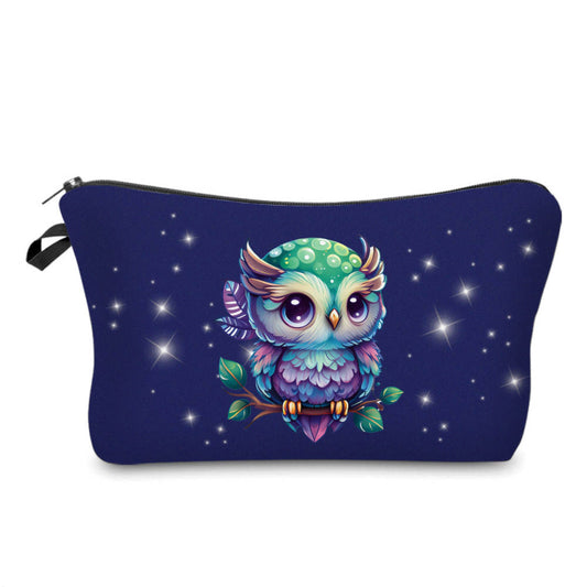 Pouch - Owl, Green Purple Stars