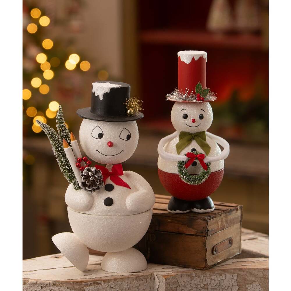 Jolly Bobble Snowman Container by Bethany Lowe Designs