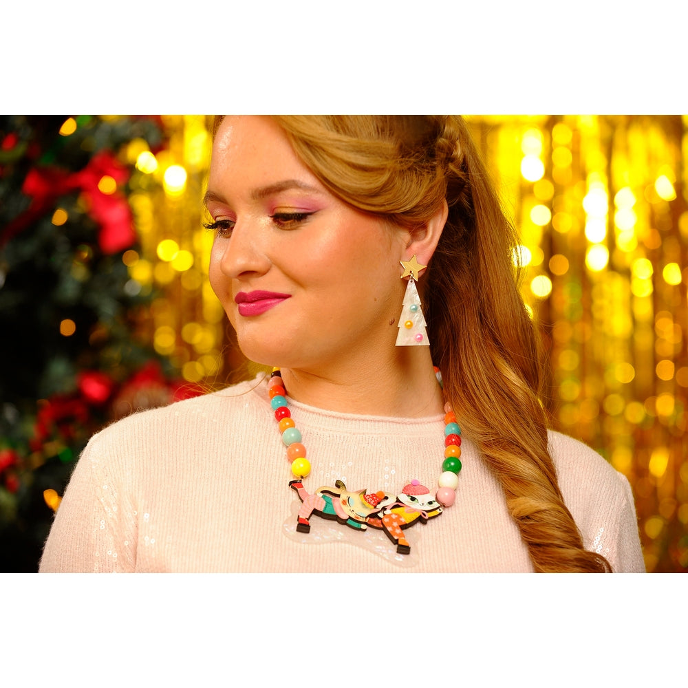 Kittens Kicking on Ice Necklace by Laliblue