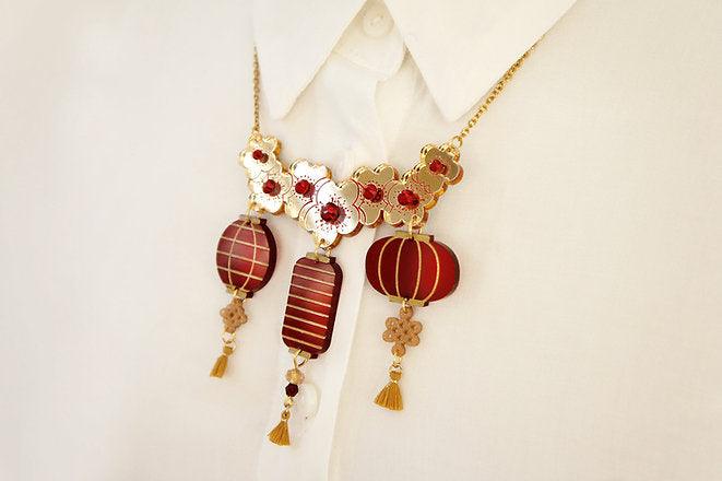 Lantern Party Necklace by Laliblue