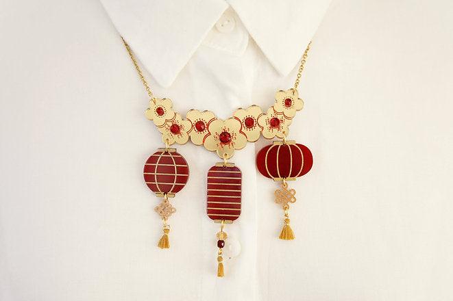 Lantern Party Necklace by Laliblue