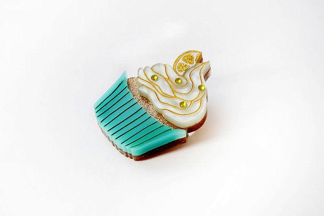 Lemon Muffin Brooch by Laliblue