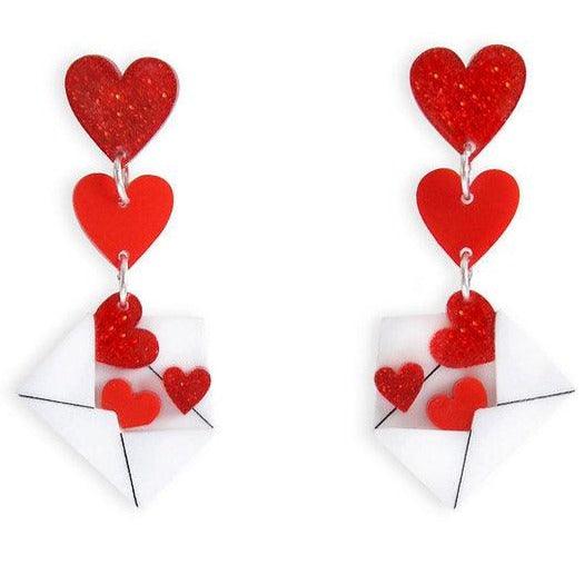 Love Letters Earrings by Laliblue - Red