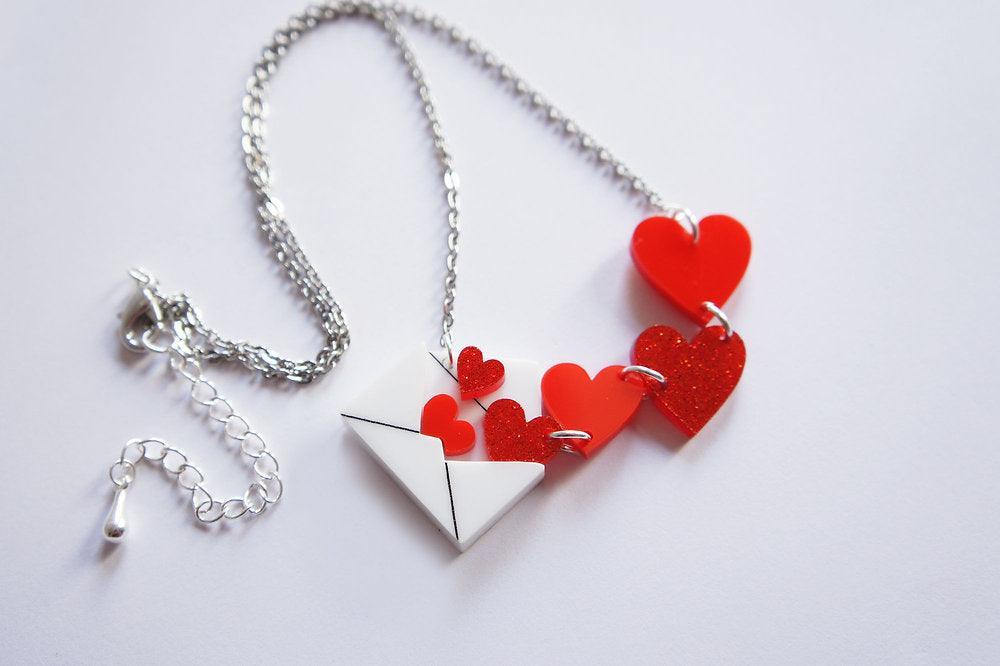 Love Letters Necklace by Laliblue - Red
