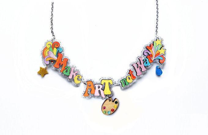 Make Art Not War Necklace by Laliblue