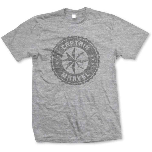 Marvel Comics Captain Marvel Grey Circle [T-Shirt]