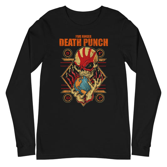 MerchMoment Five Finger Death Punch - Hand Skull Logo Long Sleeve T-Shirt [Apparel]