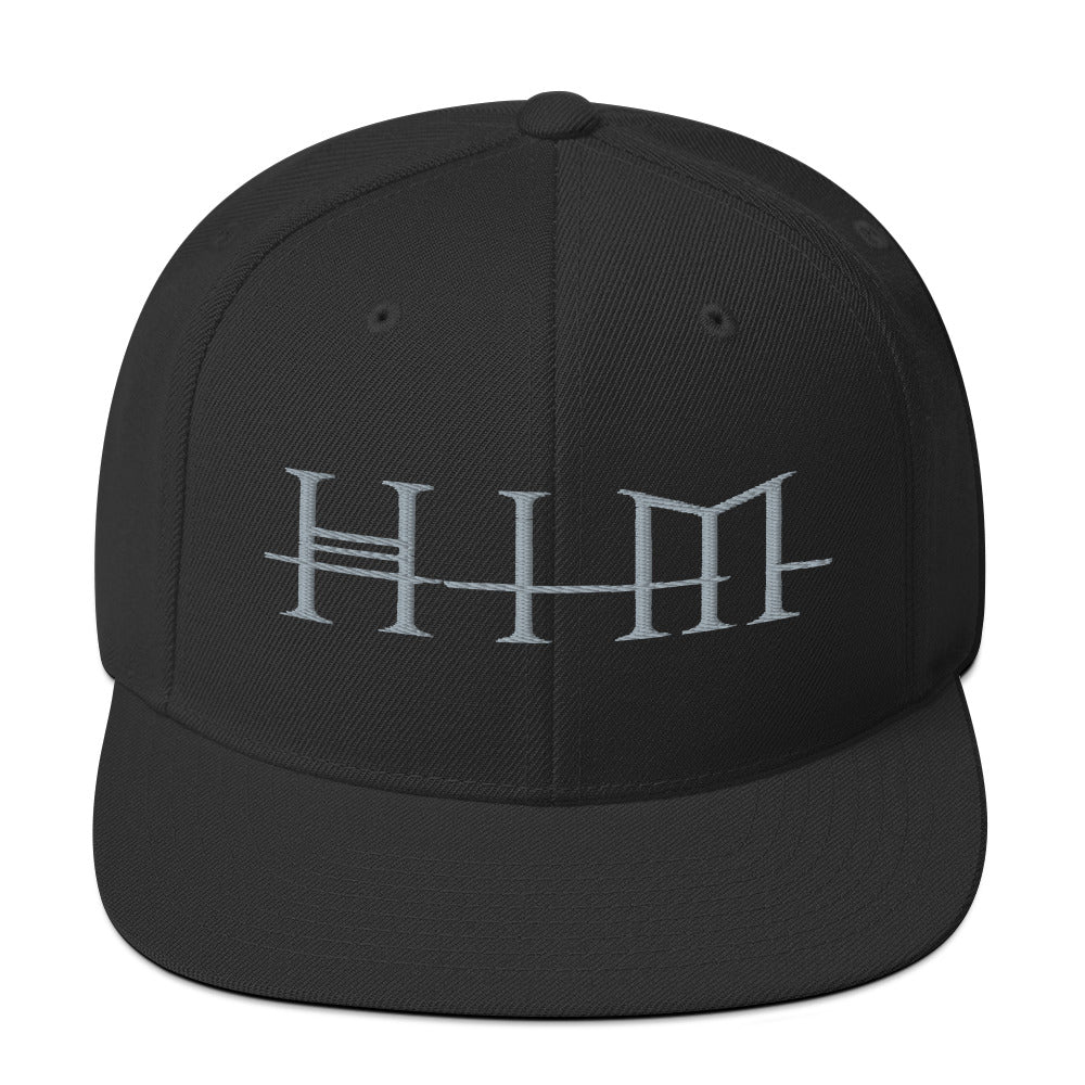 MerchMoment HIM Classic Logo Black Embroidered Snap Back Hat [Hat]