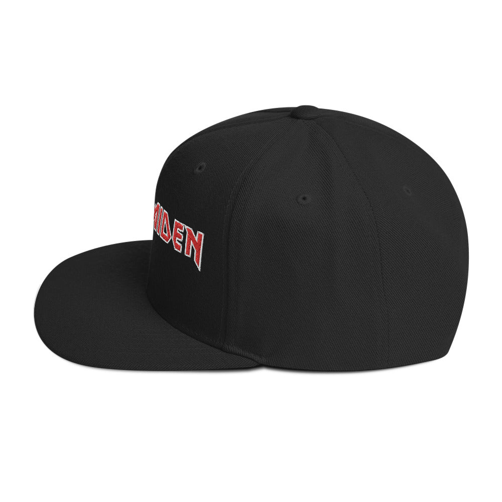 MerchMoment Iron Maiden Classic Logo Black Embroidered Snap Back Hat [Apparel]