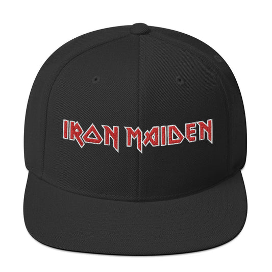 MerchMoment Iron Maiden Classic Logo Black Embroidered Snap Back Hat [Apparel]