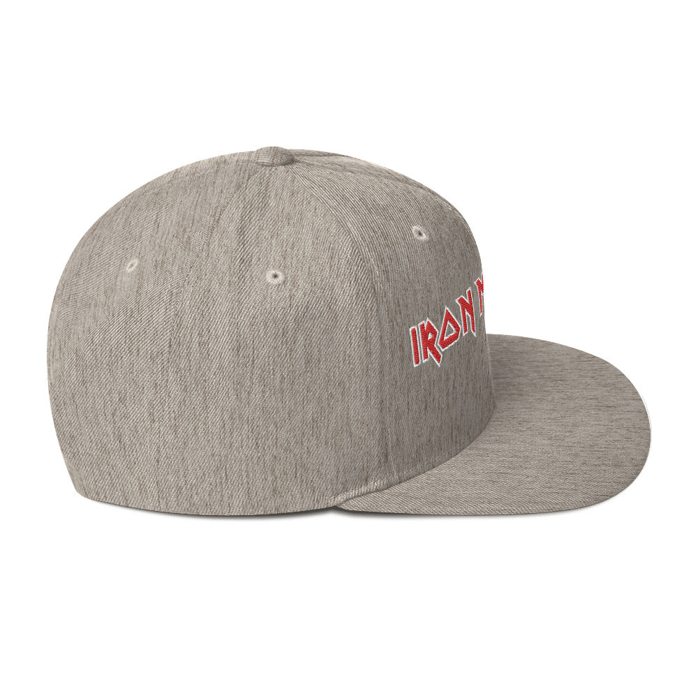 MerchMoment Iron Maiden Classic Logo Grey Embroidered Snap Back Hat [Apparel]