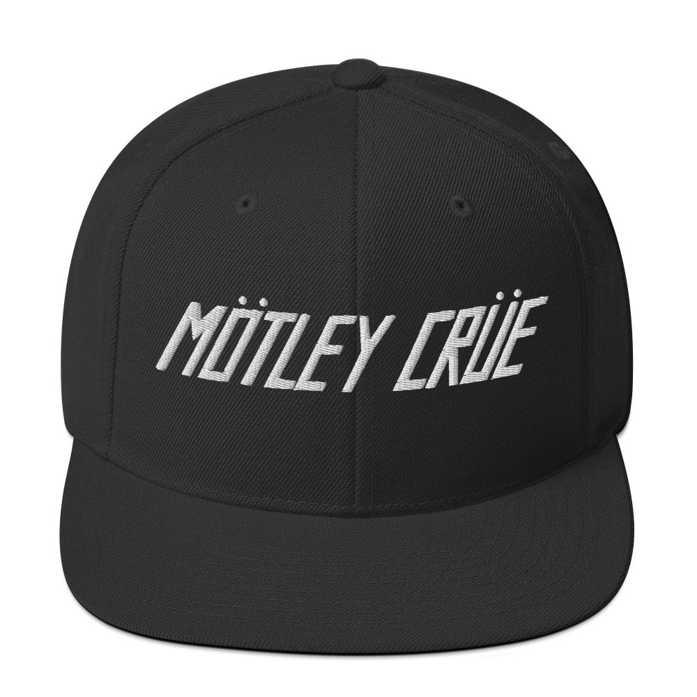 MerchMoment Motley Crue Classic Logo Black Embroidered Snap Back Hat [Apparel]